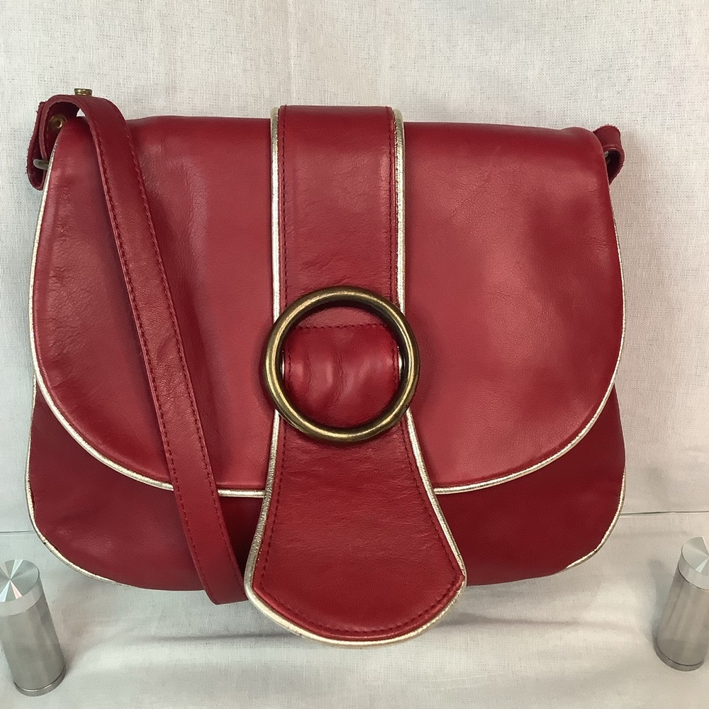 Dell COSE Milano Red Leather Flap Bag